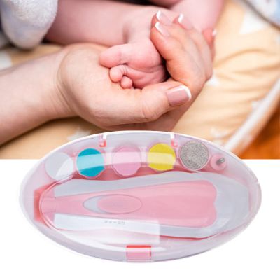 Keenso Baby Nail Clipper File Safe Grinding Heads Nail Trimmer Set for Newborn Manicure Professional Electronic Baby Grinder (Pink)