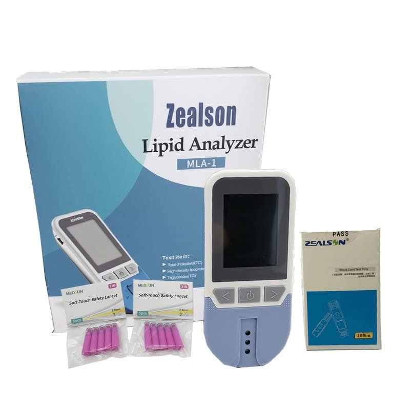 Home Use Lipid Test Meter Lipid Meter Analyzer Cholesterol Meter Cholesterol Test Meter Kit TC TG HDL LDL + 10xStrips Easy to Use at Home