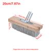 1 Pack Wire Scrub Brush, 20cm Stainless Steel Heavy Duty Stiff Metal Bristle Scrubber Broom with Wooden Handle Connector for Outdoor Concrete Removal view 2