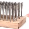 1 Pack Wire Scrub Brush, 50cm Stainless Steel Heavy Duty Stiff Metal Bristle Scrubber Broom with Wooden Handle Connector for Outdoor Concrete Removal view 3