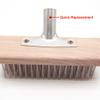 1 Pack Wire Scrub Brush, 50cm Stainless Steel Heavy Duty Stiff Metal Bristle Scrubber Broom with Wooden Handle Connector for Outdoor Concrete Removal view 4