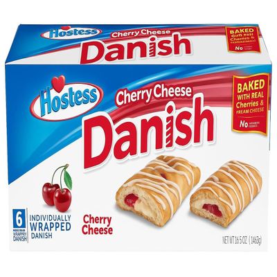 Hostess Cherry Cheese Danish Pastries 6 ct 16.5 oz Hostess Danish Pastries Bakery Fresh | Individually Wrapped Cream Cheese Danish