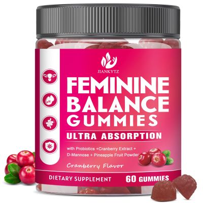 Sugar Free Feminine Balance Gummies for Women, Max Absorption, 60 Gummies