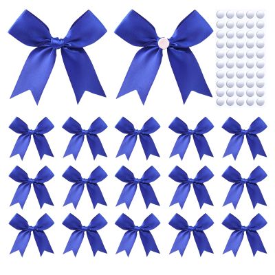 Feluwi 50Pcs Blue Gift Wrap Bows - Premium Satin Ribbon Bows - 3.3 Inch Elegant Bows for Gift Wrapping -Party Decorations, Wedding Decor Christmas Birthday Presents, Baby Shower, DIY Crafts Gift Bags