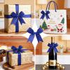 Feluwi 50Pcs Blue Gift Wrap Bows - Premium Satin Ribbon Bows - 3.3 Inch Elegant Bows for Gift Wrapping -Party Decorations, Wedding Decor Christmas Birthday Presents, Baby Shower, DIY Crafts Gift Bags view 4