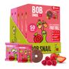 Bob Snail Fruit Roll Ups 50 Natural Fruit Snacks (Strawberry & Raspberry), Vegan, No Added Sugar, Healthy On-the-Go Pack, 500g view 1