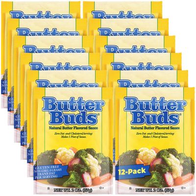 Butter Buds Sauce Mix, 2 Oz (12-Pack) Non-GMO, Gluten-Free Natural Butter Flavored Blend Made with Buttermilk, 0 Fat, 0 Cholesterol