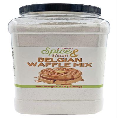 Belgian Waffle Mix, Easy Light Fluffy Belgian Style Waffle Batter Mix for Breakfast & Brunch, by Dashers Spice & Beans, Bulk 5 lb Container