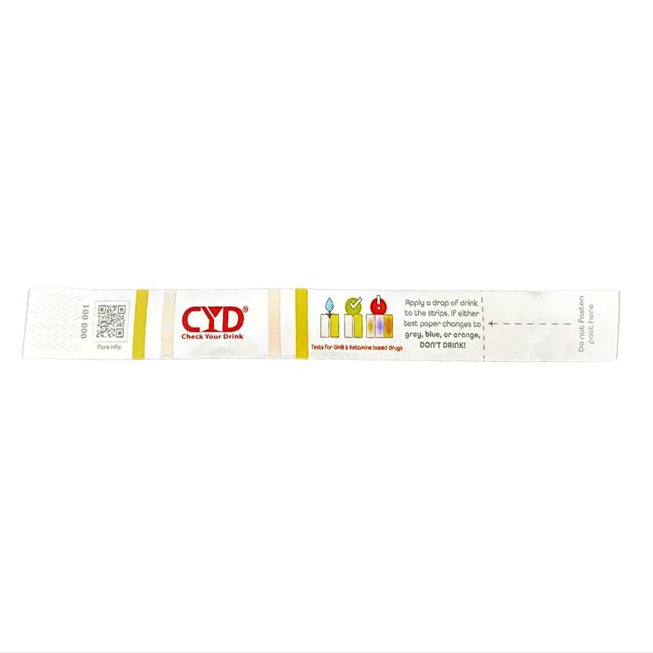 Check Your Drink Wristband Drink Spiking Test Kit, Fast-Detecting Safety Bands for Nightlife, Parties & Bars, Portable & Easy to Use (10 Pack)