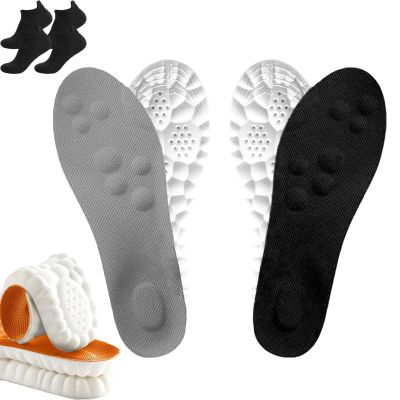 2025 New Insoles for Men Women, Pu Memory Foam Insole with Arch Support, Breathable Sole 4d Cloud Technology (2Pair-A,Men 4-4.5/Women 5.5-6)