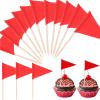100 Pcs Solid Red Toothpick Flags - Mini Triangle Golf Flag Toothpicks for Cupcakes, Fruit & Cheese Markers - Small Blank Flag for Golf Themed Birthday,Wedding, Party, Buffet Appetizer Decorations view 1