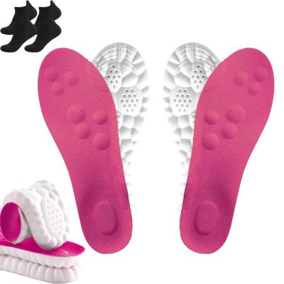 2025 New Insoles for Men Women, Pu Memory Foam Insole with Arch Support, Breathable Sole 4d Cloud Technology (2Pair-Purple,Men 11.5-12.5/Women 13-14)