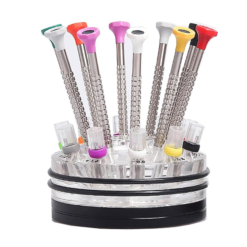 10Pcs Optical Eyeglass Repair Tool Kit Micro Precision Glasses Repair Kit Support Rotation Anti-Slip Handle Design for E