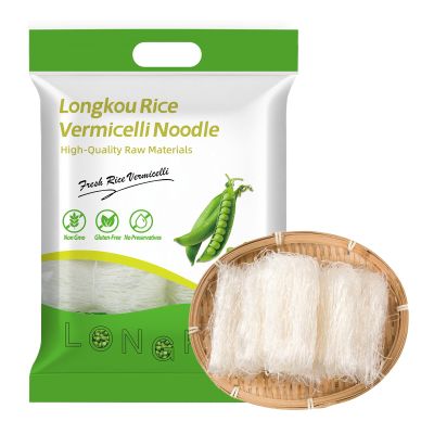 Authentic Longkou Vermicelli Glass Noodles - Mung Bean, Gluten-Free, Quick Cooking, Vegan & Low Calorie Chinese Noodle for Stir Fry, Soup & Hot Pot (500 g/17.63oz) (1 bag)