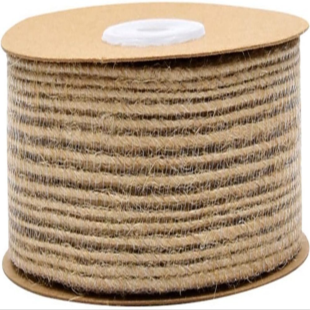 Ribbons for Crafts, Hessian Wrapping Ribbon,2 Rolls Jute Fabric Craft for Wedding,Party,Easter Christmas Holiday Decoration(25mm)