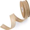 Ribbons for Crafts, Hessian Wrapping Ribbon,2 Rolls Jute Fabric Craft for Wedding,Party,Easter Christmas Holiday Decoration(25mm) view 2
