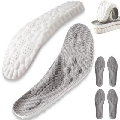 2 Pairs Insoles, Massage Insoles for Men & Women Arch Support Shoe Inserts for Breathable Cushion Insolex, for Foot Pain Relief, Work Boots, Sneakers, Daily Use (2Pcs*Gray,M11/W12)