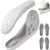 2 Pairs Insoles, Massage Insoles for Men & Women Arch Support Shoe Inserts for Breathable Cushion Insolex, for Foot Pain Relief, Work Boots, Sneakers, Daily Use (2Pcs*Gray,M11/W12) view 1