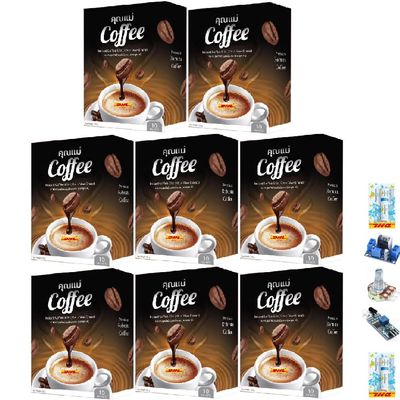 10 Sachets (150g) No Sugar Delicious Intense Fruit Snack KhunMae Coffee Instant Coffee Roasted Mix Set 8 B250 By Thaigiftshop [Get Free Tomato Facial Mask]