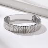 Type 1 Diabetes Medical Alert ID Stretch Bracelet Stailess Steel Elastic Emergency Sport ID Bracelet Wristband,8.3 Inches,Silver view 3