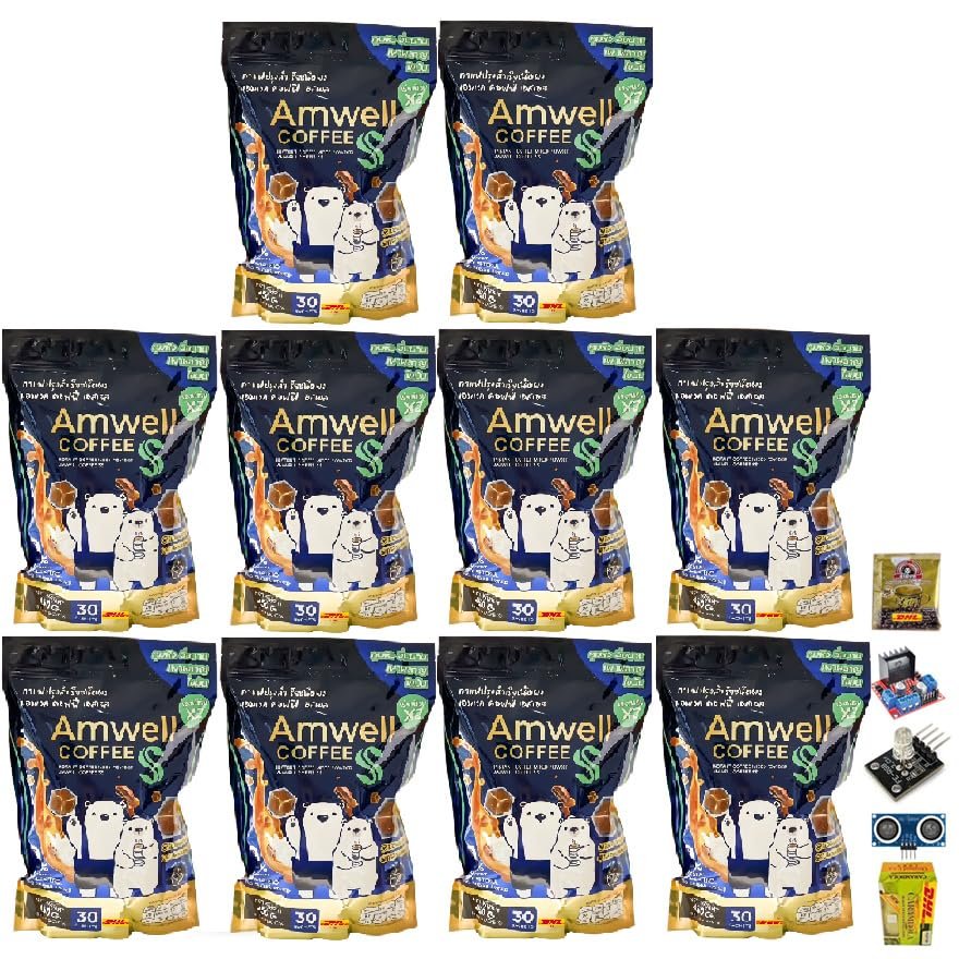 30 Sachets/Pack (450g) Rich Flavor Delicious Fruit Snack AmwellCoffee S Robusta Arabica Roasted Instant Coffee Set 10 By Beautygoodshop [Get Free For You Beauty Gifts]