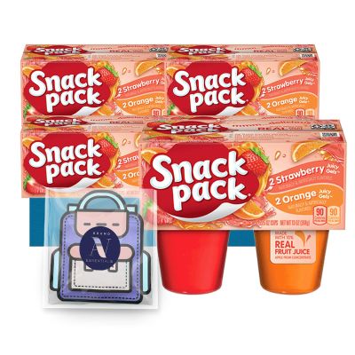 Snack Pack - Lavinia Essentials Bundle: 16-Count of Flavored Juicy Gels, Gluten-free, On-The-Go 3.25 Plastic Cup + 1 Utility Prop. (3.25 oz, Strawberry + Orange)