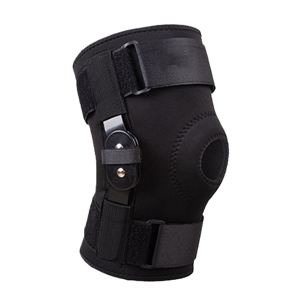 SIDUFHAOPKLL Rotary Hinge Steel Plate Support Knee Pads For Mountaineering With Pressure Band Knee Pads(Large)