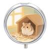 Pill Organizer Small Portable Pill Box Personalized Hamster in Sunlit Corner Print Medication Organizer for Vitamins Supplements view 1