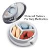 Pill Organizer Small Portable Pill Box Personalized Wild Tiger in Morning Mountain Print Medication Organizer for Vitamins Supplements view 3