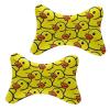 WUXEKZO 2Pcs Memory Foam Car Headrest Protect Neck Pillow for Office Desk Chair Car Seat, Rubber Duck Luxury Headrest Pillows Travel Sleeping Cushion with Elastic Strap