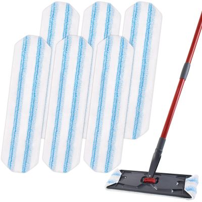 Mop Replacement Pads for OCedar H2prO Flat Mop System, 6 Pack Mop Pads for Ocedar H2prO Flat Mop, Machine Washable and Reusable Microfiber Mop Heads Replacements, Mop Refills Safe on Various Floors