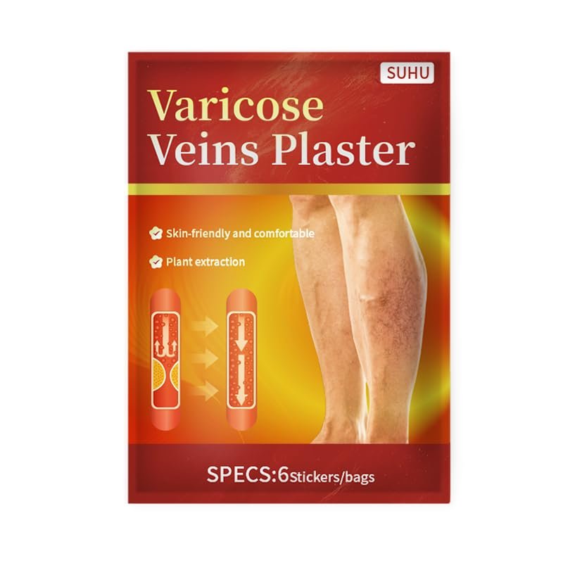 bobojuju Varicose Veins Relief Plasters, 2 - Pack (12Pcs) for Bulging Veins & Leg Discomfort, Plant - Based, Skin - Friendly