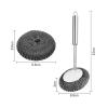 Metal Scrubbers for Cleaning Dishes Steel Wool Scrubber with Long Handle with 6 Replacement Wire Pads view 2
