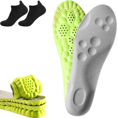 2025 New Insoles for Men Women, Pu Memory Foam Insole with Arch Support, Breathable Sole 4d Cloud Technology (1Pair-Green,Men 8-8.5/Women 9.5-10)