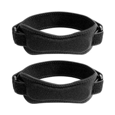 SHERCHPRY Adjustable Knee Brace Patella Strap 1 Pair Knee Straps for Men and Women Protective Support for Running Cycling and Sports (Black)