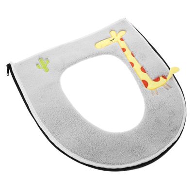 HOLIDYOYO Waterproof Plush Toilet Seat Cover Pad Thickened Warm Cushion for O and U Shape Toilets Soft Bathroom Cushion Easy Installation for Home Use