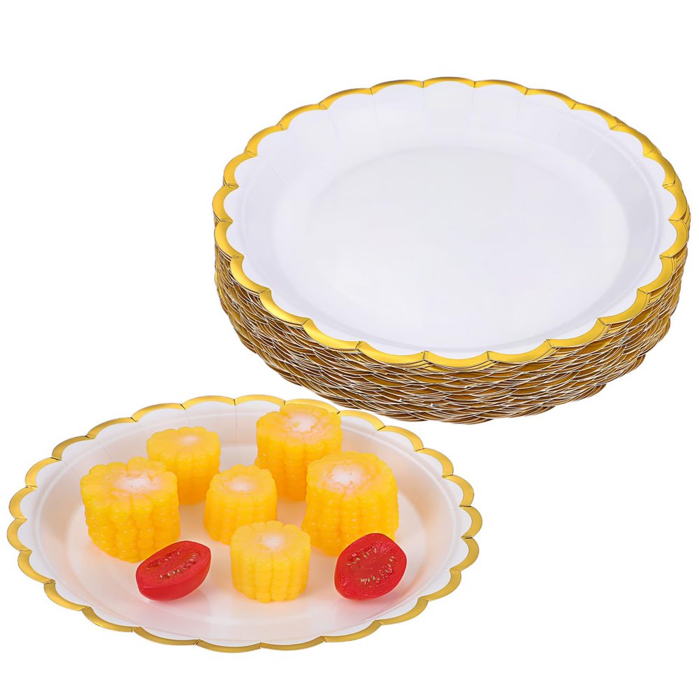 Healvian 50Pcs Floral Paper Plates Disposable Dinnerware Stylish and Convenient for Parties Picnics and Events Elegant Design with Capacity for Food Serving