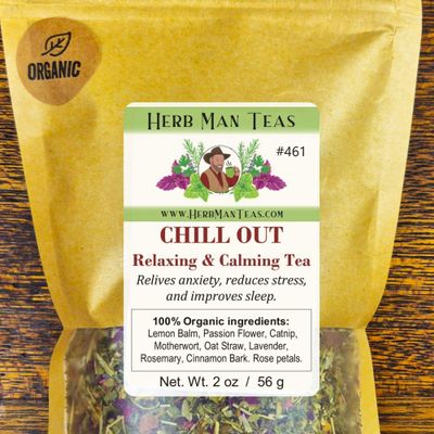 RELAXING TEA Calming Tea for Stress Relief, Calm & Relaxation Chamomile Herbal Blend with Lavender & Passion Flower Peaceful Mood Support Organic Loose Leaf Formulated by Master Herbalist