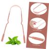 GANAZONO 1Set Gold Scraper with Storage Box Unisex Cleaning Brush for Bad Breath Oral Shaped Design for Easy Use view 3