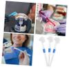 COLLBATH 3Pcs Transparent Double Sided Denture Cleaning Brush for False Toothbrush for Denture Wearers Non Slip Handle for Easy Control view 3