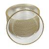 QQDETRR 25 Pcs Gold Rim Clear Plastic Plates Heavy Duty Transparent Dinner Plate, Elegant Hard Plastic Salad Plates for Weddings, Parties, Events & Special Occasions view 1