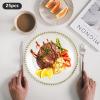 QQDETRR 25 Pcs Gold Rim Clear Plastic Plates Heavy Duty Transparent Dinner Plate, Elegant Hard Plastic Salad Plates for Weddings, Parties, Events & Special Occasions view 3