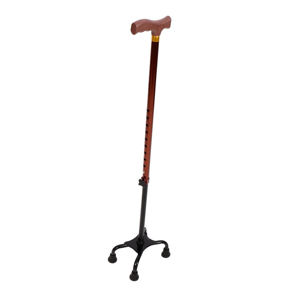 BIUDECO Adjustable Detachable Aluminum Walking Cane for Seniors Lightweight Anti-Slip Four-Point Support Portable Travel Hiking Stick Height Adjustment