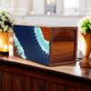 Wooden Cremation Urn with Epoxy Resin Design, Indian Rosewood, Multiple Sizes, Personalized Memorial (Green Blue Sea, Extra Large) view 4