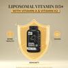 BEASTLIFE Liposomal Vitamin D3 Plus with Vitamin A & Vitamin K2 for Immune Support, Bone Health & Absorption Skin Support Calcium Utilization & Arterial Health Max 60 Capsules view 4