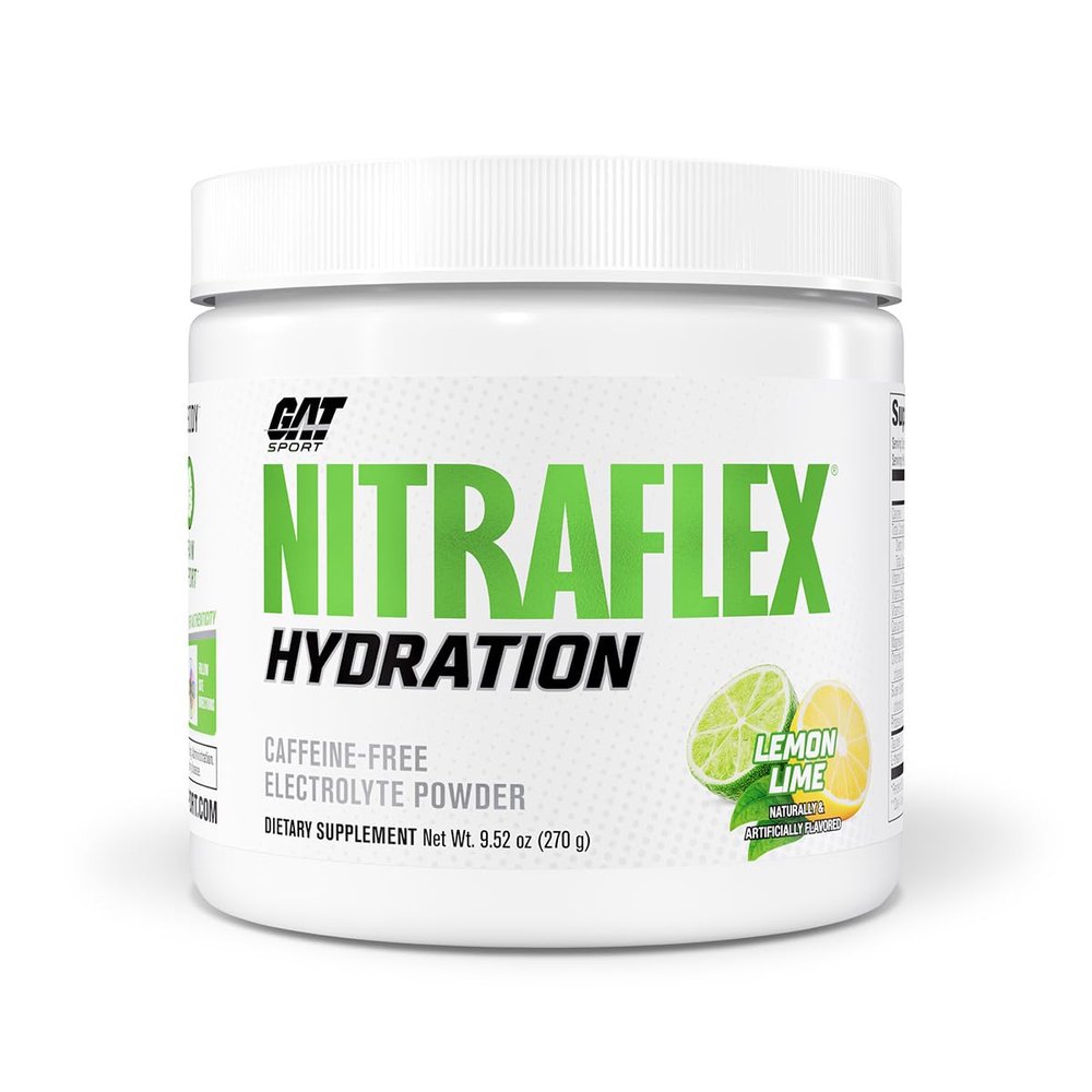 GAT SPORT Nitraflex Hydration Powder, Performance Electrolytes, 45 Servings (Lemon Lime)