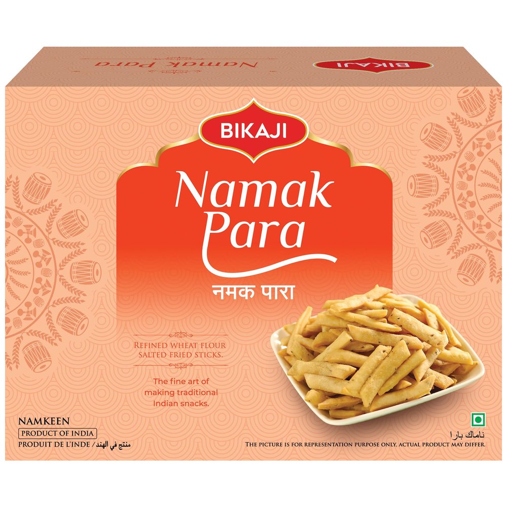 Bikaji Namak Para 14.11 oz (400g), Classic Salted Crunchy Snack, Traditional Indian Savory Bites, Crispy & Flaky Namkeen, Ready to Eat Tea Time & Party Snack