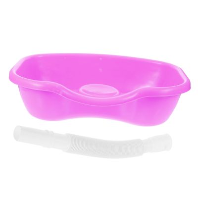DECOMELODY Portable Shampoo Basin for Bedridden Hair Wash Sink for Elderly Plastic Hair Washing Bowl