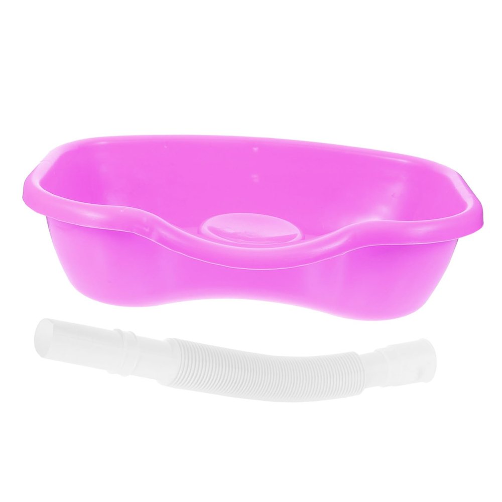 DECOMELODY Portable Shampoo Basin for Bedridden Hair Wash Sink for Elderly Plastic Hair Washing Bowl