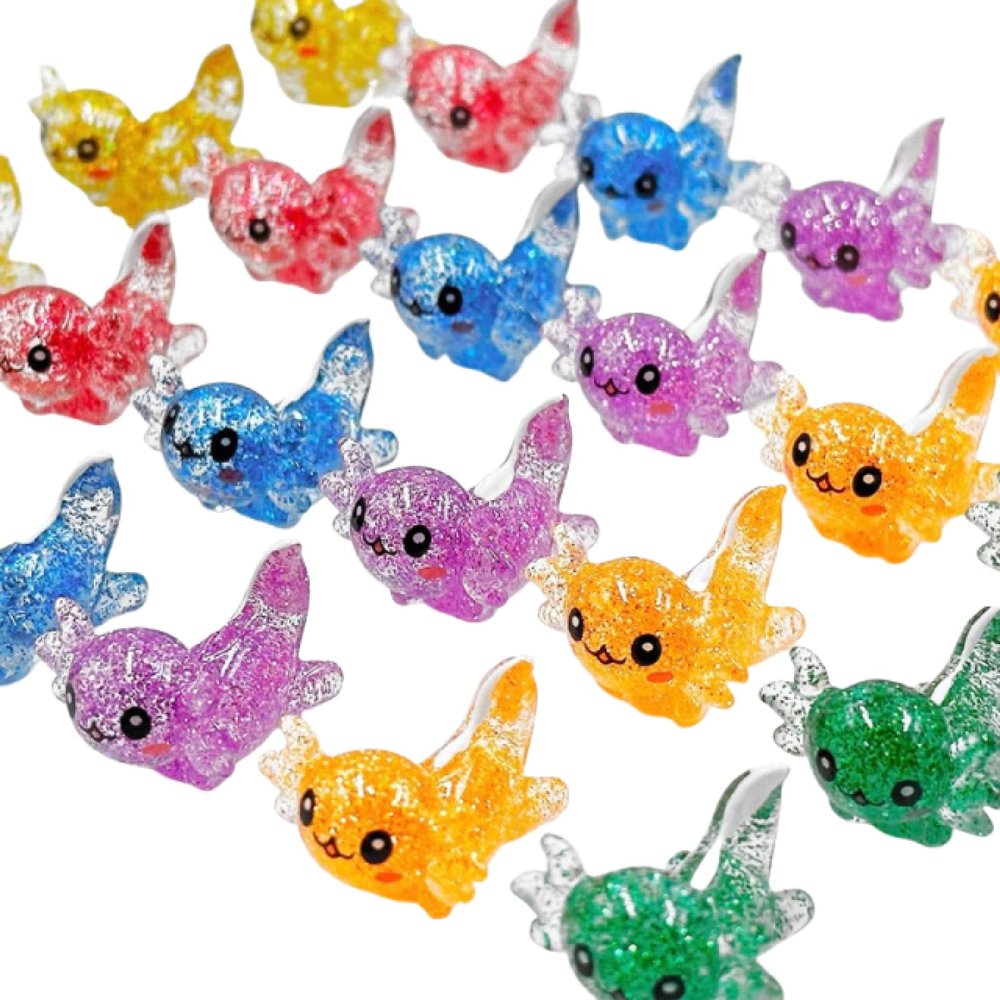10/20pcs Mini Resin Glitter Animal Miniatures, Garden Fairy Ornament, Home Desk Potted Plant Micro Landscape DIY Decor,10pc